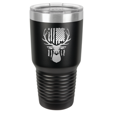 Deer With Flag Design Tumbler